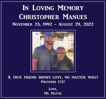Chris Manues Obituary